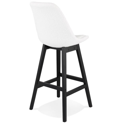 Barstool 'SANDRA' made of white terry cloth with black wooden legs