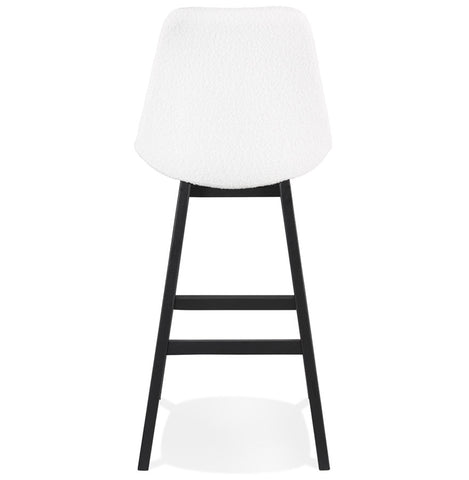 Barstool 'SANDRA' made of white terry cloth with black wooden legs