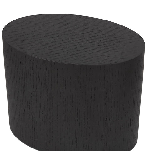 Set of two side tables 'SOKLE' in black wood