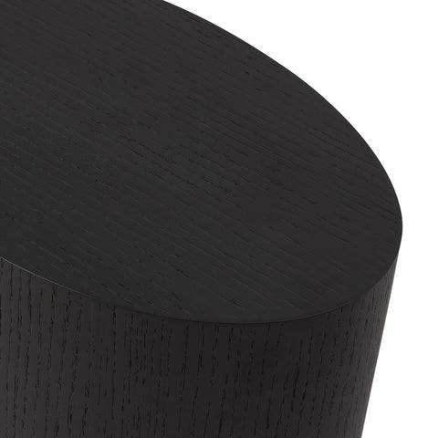 Set of two side tables 'SOKLE' in black wood