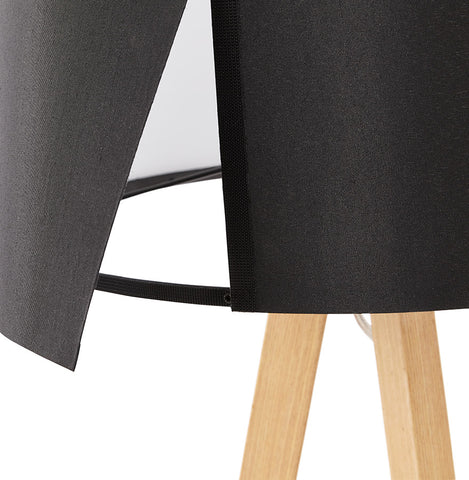 'SPRING MINI' table lamp on tripod with black lampshade in Scandinavian style