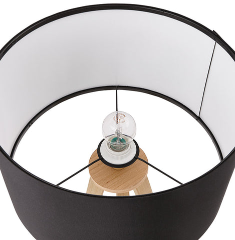 'SPRING MINI' table lamp on tripod with black lampshade in Scandinavian style