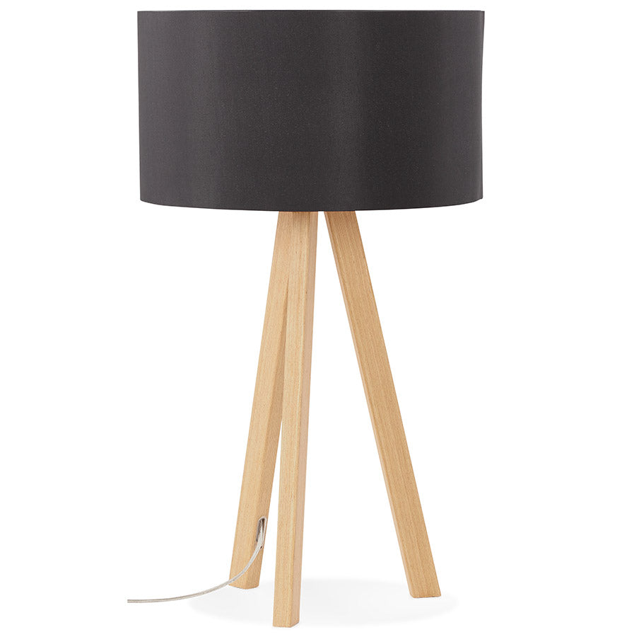 'SPRING MINI' table lamp on tripod with black lampshade in Scandinavian style