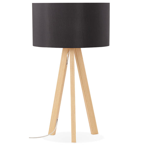 'SPRING MINI' table lamp on tripod with black lampshade in Scandinavian style