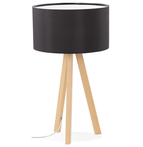 'SPRING MINI' table lamp on tripod with black lampshade in Scandinavian style