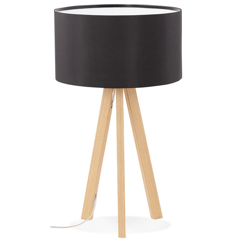 'SPRING MINI' table lamp on tripod with black lampshade in Scandinavian style