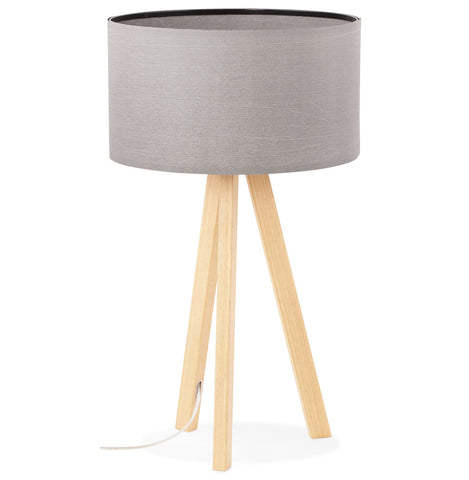 'SPRING MINI' table lamp on tripod with gray shade in Scandinavian style