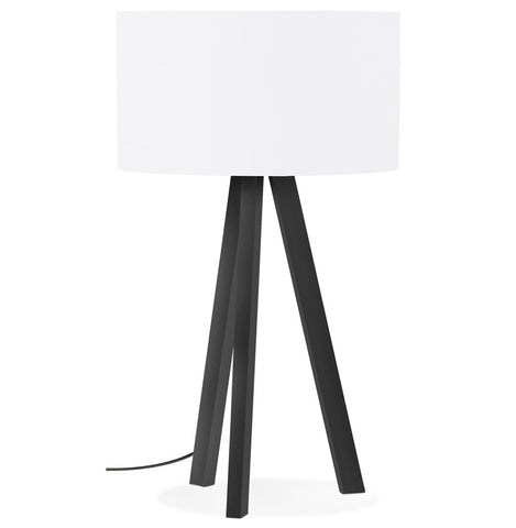 Design table lamp 'SPRING MINI' with white shade and black stand