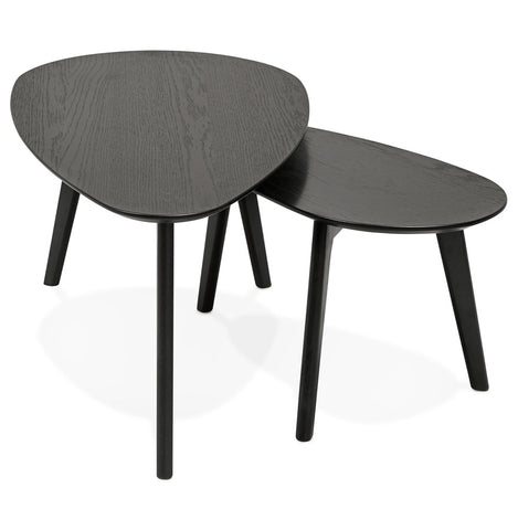 Side tables design 'STOKOLM' in black wood