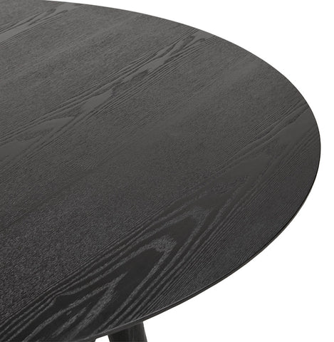 Round dining table 'SWEDY' in black wood - Ø 120 cm