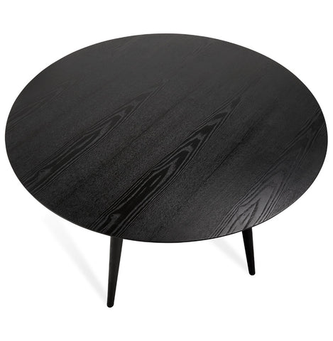 Round dining table 'SWEDY' in black wood - Ø 120 cm