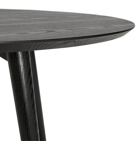 Round dining table 'SWEDY' in black wood - Ø 120 cm