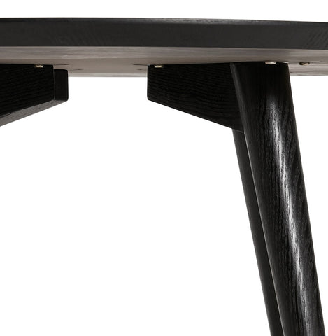 Round dining table 'SWEDY' in black wood - Ø 120 cm