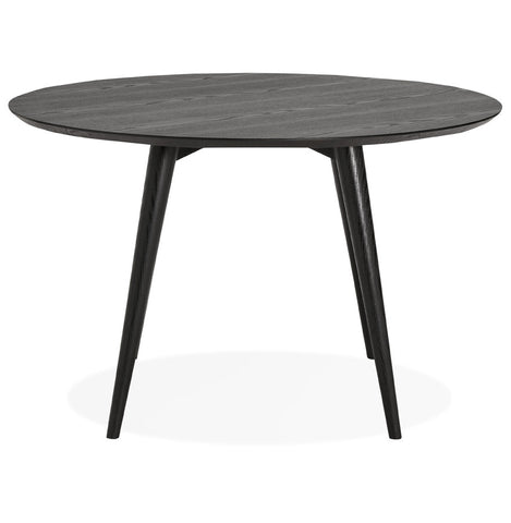 Round dining table 'SWEDY' in black wood - Ø 120 cm