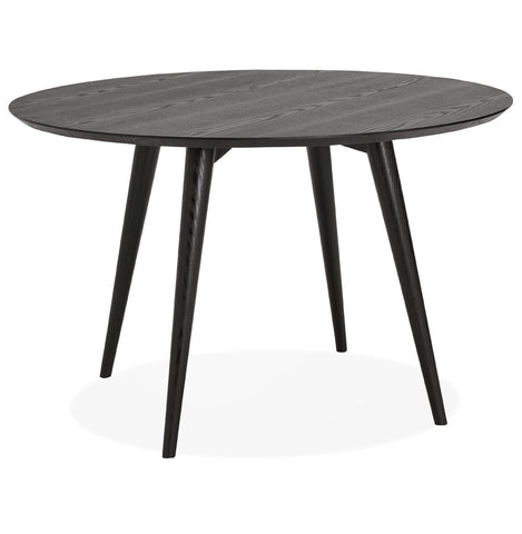 Round dining table 'SWEDY' in black wood - Ø 120 cm