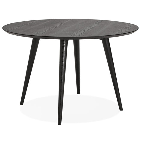 Round dining table 'SWEDY' in black wood - Ø 120 cm