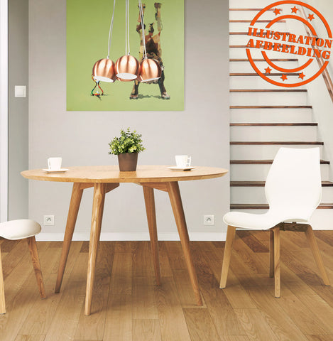 Natural wood round dining table 'SWEDY' in Scandinavian style - Ø 120 cm