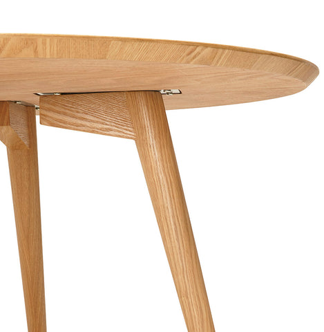 Natural wood round dining table 'SWEDY' in Scandinavian style - Ø 120 cm