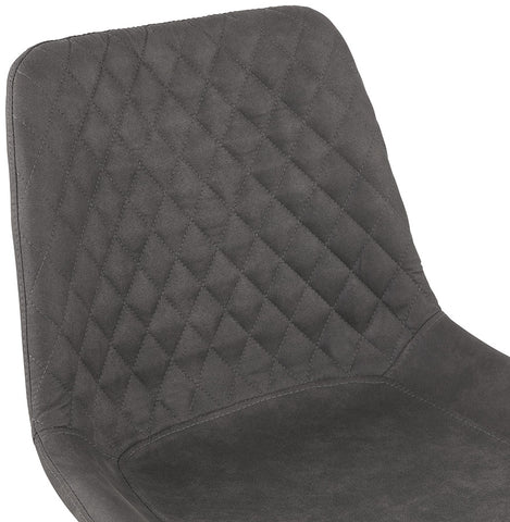 Design chair 'TAICHI' in dark gray microfiber and black metal legs