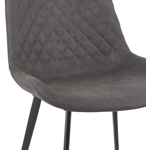 Design chair 'TAICHI' in dark gray microfiber and black metal legs