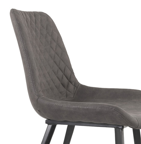 Design chair 'TAICHI' in dark gray microfiber and black metal legs