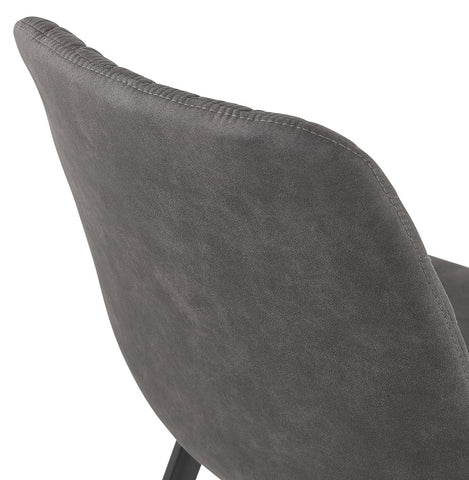 Design chair 'TAICHI' in dark gray microfiber and black metal legs