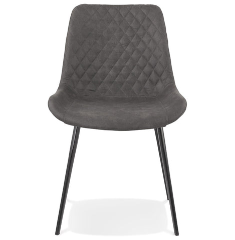 Design chair 'TAICHI' in dark gray microfiber and black metal legs