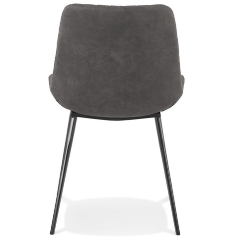 Design chair 'TAICHI' in dark gray microfiber and black metal legs