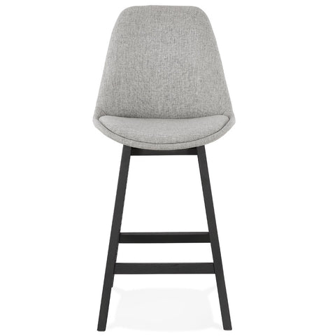TERESA MINI' mid-height design stool in grey fabric and legs in black wood