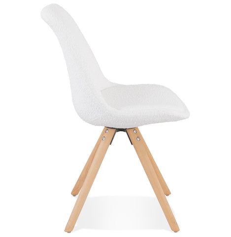 Scandinavian design chair 'VALENTINE' in white terry cloth