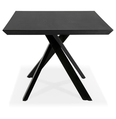 Design eettafel met x-vormig onderstel 'WALABY' in zwart hout - 200x100 cm