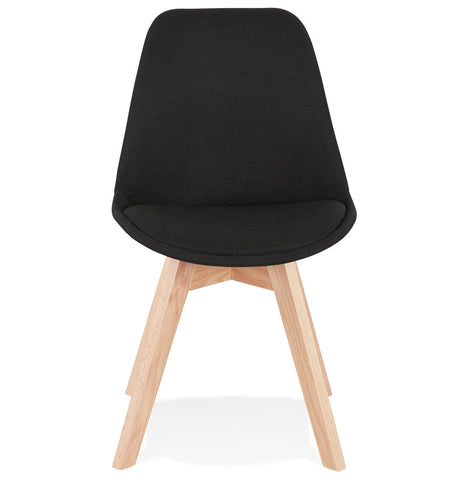 Scandinavian 'WILLY' in black fabric and wooden legs with natural finish