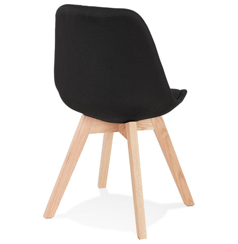 Scandinavian 'WILLY' in black fabric and wooden legs with natural finish