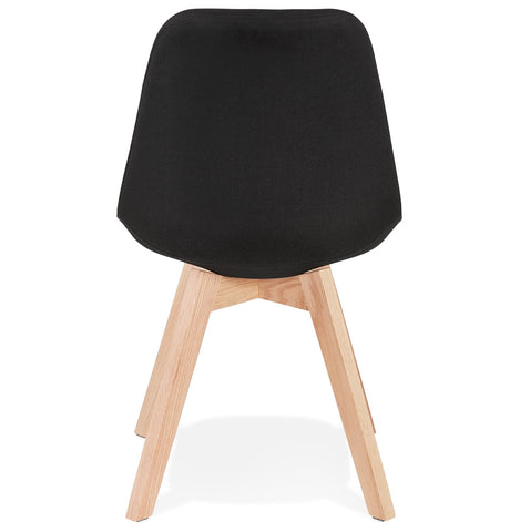 Scandinavian 'WILLY' in black fabric and wooden legs with natural finish