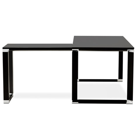 Large corner desk in black wood 'XLINE' (corner of your choice) - 200 cm