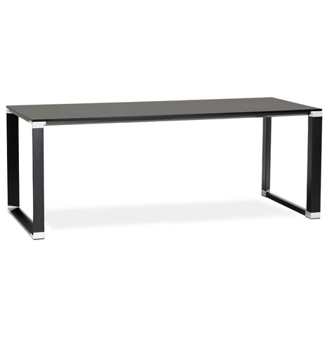 Large straight executive desk 'XLINE' in black wood - 200x100 cm