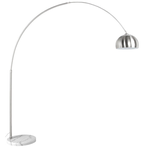 Arched design lamp 'XXL' in brushed steel in retro 70s style