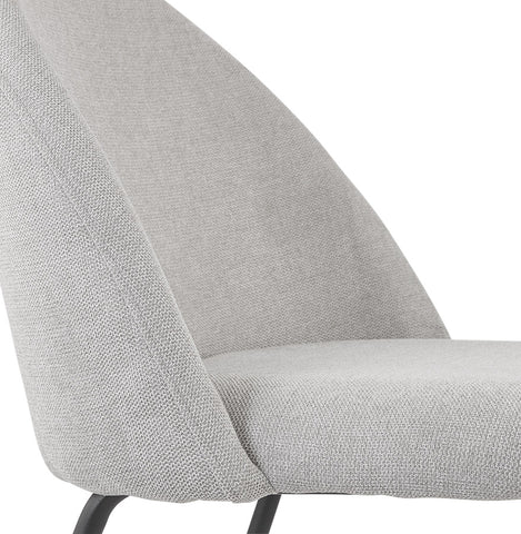 Lounge chair 'ZILLA' in gray fabric and black metal legs