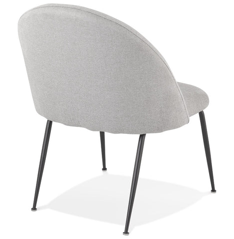 Lounge chair 'ZILLA' in gray fabric and black metal legs